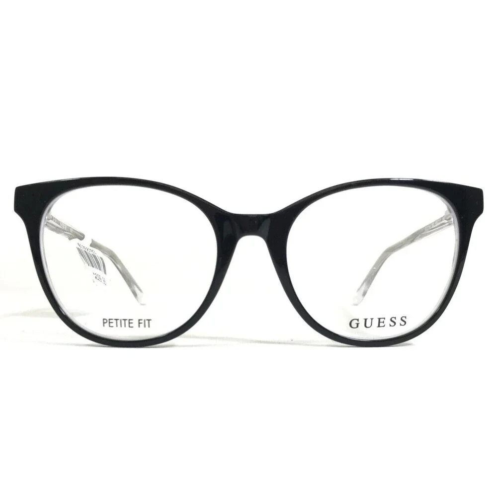 Guess Petite Fit Eyeglasses Frames GU2734 003 Black White Clear Round 49-17-140